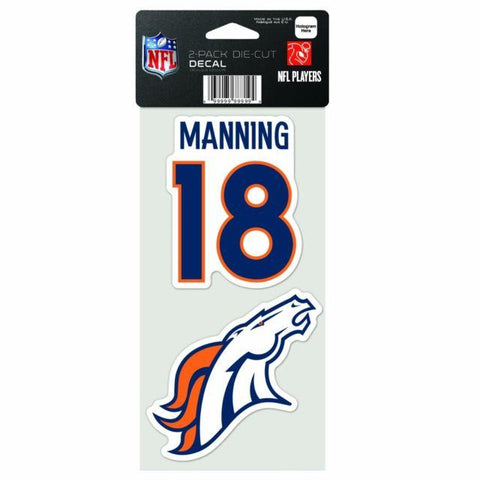 Denver Broncos Peyton Manning 2-Pack Color Decal Set