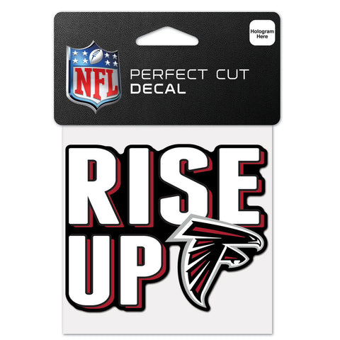 Atlanta Falcons 4" x 4" Slogan Logo DieCut Decal