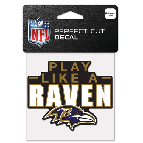 Baltimore Ravens 4" x 4" Slogan Logo DieCut Decal