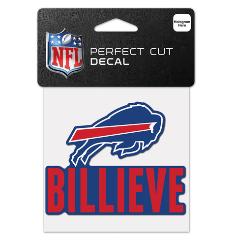 Buffalo Bills 4" x 4" Slogan Logo DieCut Decal
