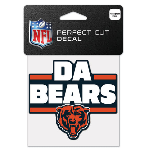 Chicago Bears 4" x 4" Slogan Logo DieCut Decal