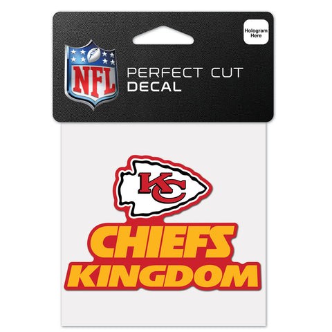 Kansas City Chiefs 4" x 4" Slogan Logo DieCut Decal