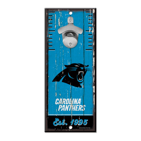 Carolina Panthers 5" x 11" Bottle Opener Wall Sign