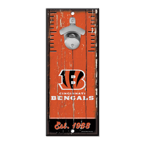 Cincinnati Bengals 5" x 11" Bottle Opener Wall Sign