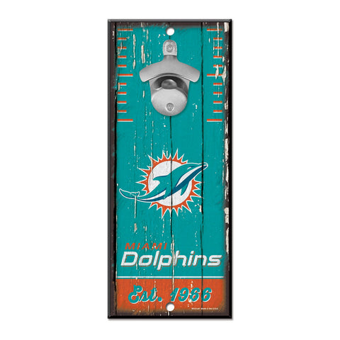 Miami Dolphins 5" x 11" Bottle Opener Wall Sign