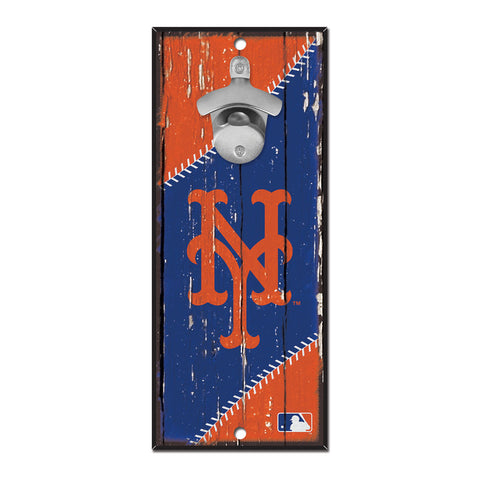 New York Mets 5" x 11" Bottle Opener Wall Sign
