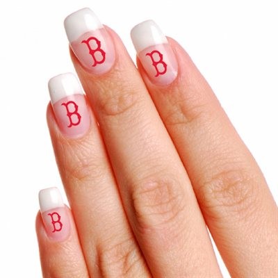 Boston Red Sox Finger Nail Tattoo