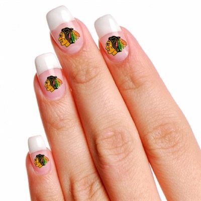 Chicago Blackhawks Finger Nail Tattoo