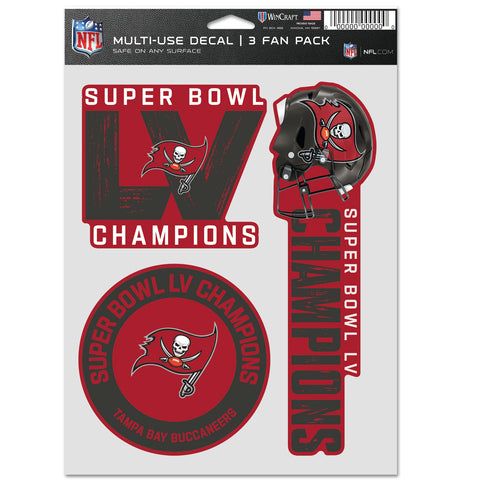 Tampa Bay Buccaneers Super Bowl LV Champions 5.5" x 7.5" Fan Pack Decal