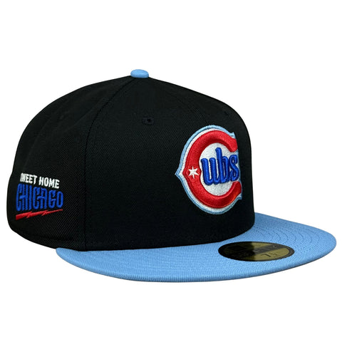 59FIFTY Chicago Cubs Black/Sky Blue/Gray Sweet Home Chicago Patch