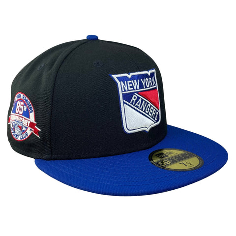 59FIFTY New York Rangers Black/Light Royal/Gray 85th Anniversary Patch