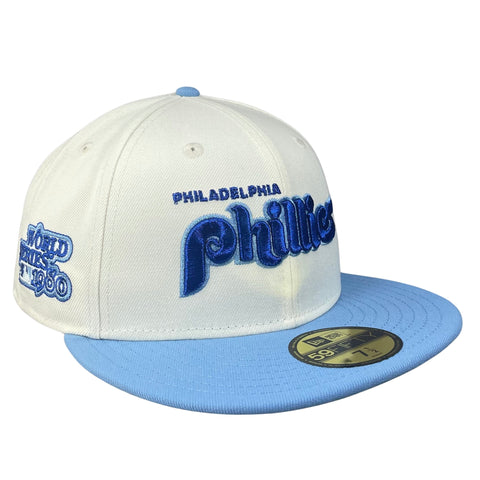 59FIFTY Philadelphia Phillies Chrome/Sky Blue/Green 1980 World Series Patch