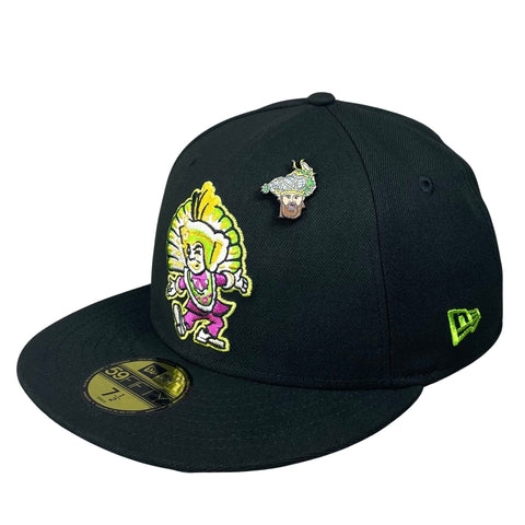 59FIFTY Lehigh Valley Iron Pigs Mummers Night Black/Green with Exclusive Kelce Mummers Pin