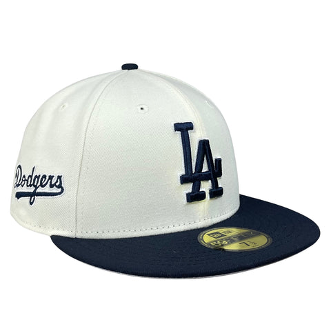 59FIFTY Los Angeles Dodgers Cream/Navy/Gray Wordmark Patch