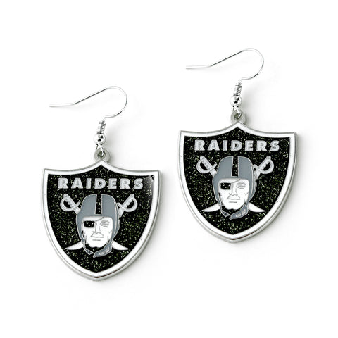Las Vegas Raiders Glitter Dazzle Earrings