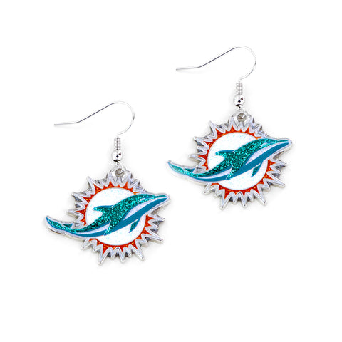 Miami Dolphins Glitter Dazzle Earrings