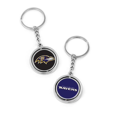 Baltimore Ravens Spinning Logo and Wordmark Keychain