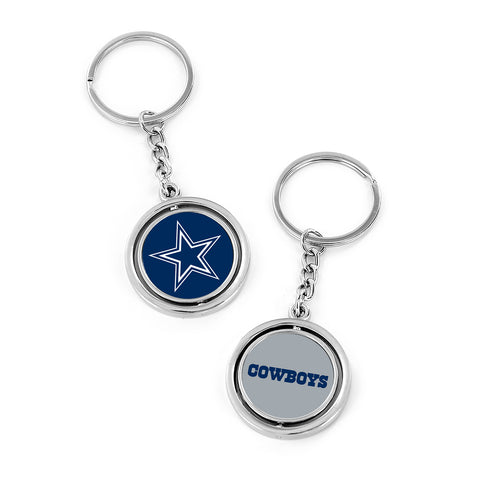 Dallas Cowboys Spinning Logo and Wordmark Keychain