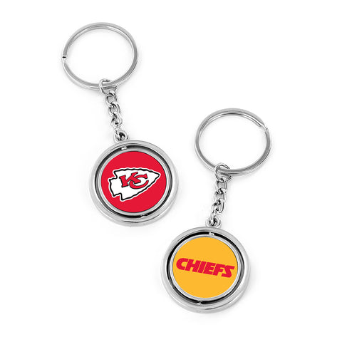 Kansas City Chiefs Spinning Logo and Wordmark Keychain