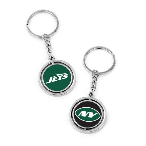 New York Jets Spinning Logo and Wordmark Keychain
