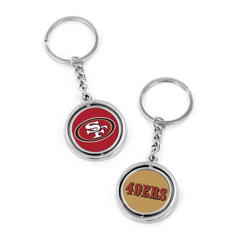 San Francisco 49ers Spinning Logo and Wordmark Keychain