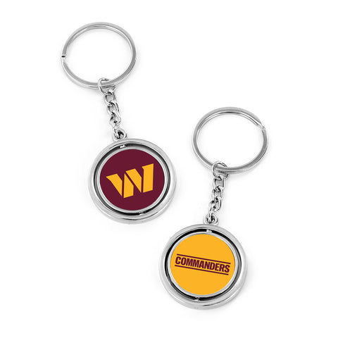 Washington Commanders Spinning Logo and Wordmark Keychain