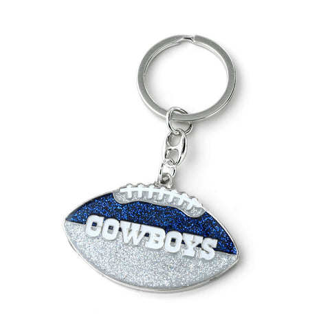 Dallas Cowboys Glitter Football Keychain