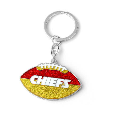 Kansas City Chiefs Glitter Football Keychain