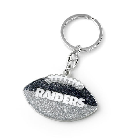 Las Vegas Raiders Glitter Football Keychain