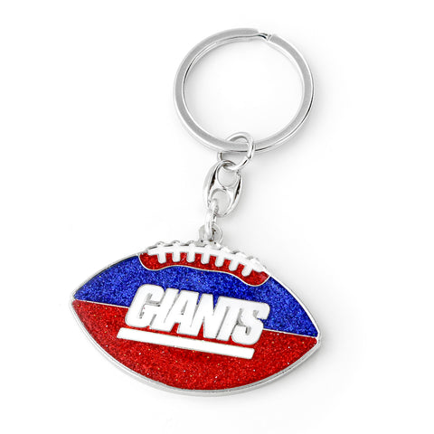 New York Giants Glitter Football Keychain