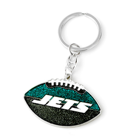 New York Jets Glitter Football Keychain