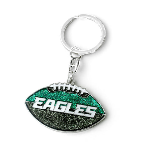 Philadelphia Eagles Glitter Football Keychain
