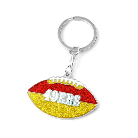 San Francisco 49ers Glitter Football Keychain