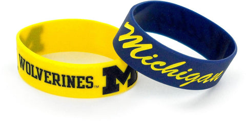 Michigan Wolverines 2pk Wide Bracelets