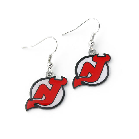 New Jersey Devils Logo Dangler Earrings