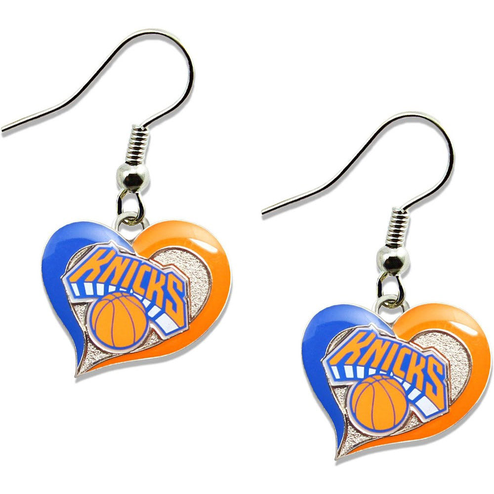 New York Knicks Swirl Heart Earrings
