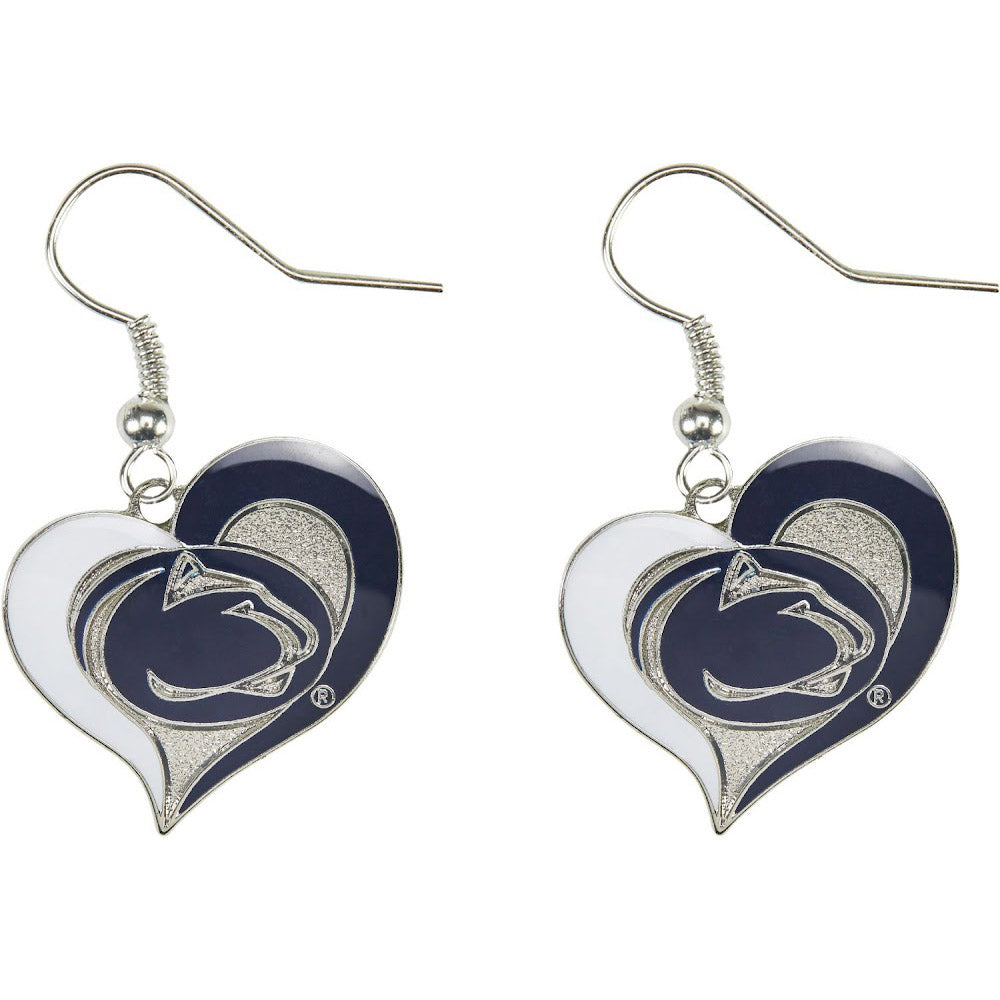 Penn State Nittany Lions Swirl Heart Earrings