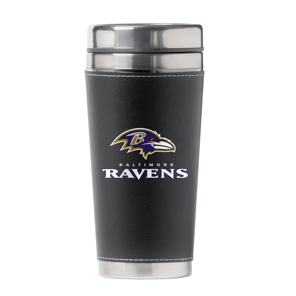 Baltimore Ravens 16oz Leather Wrap Travel Mug
