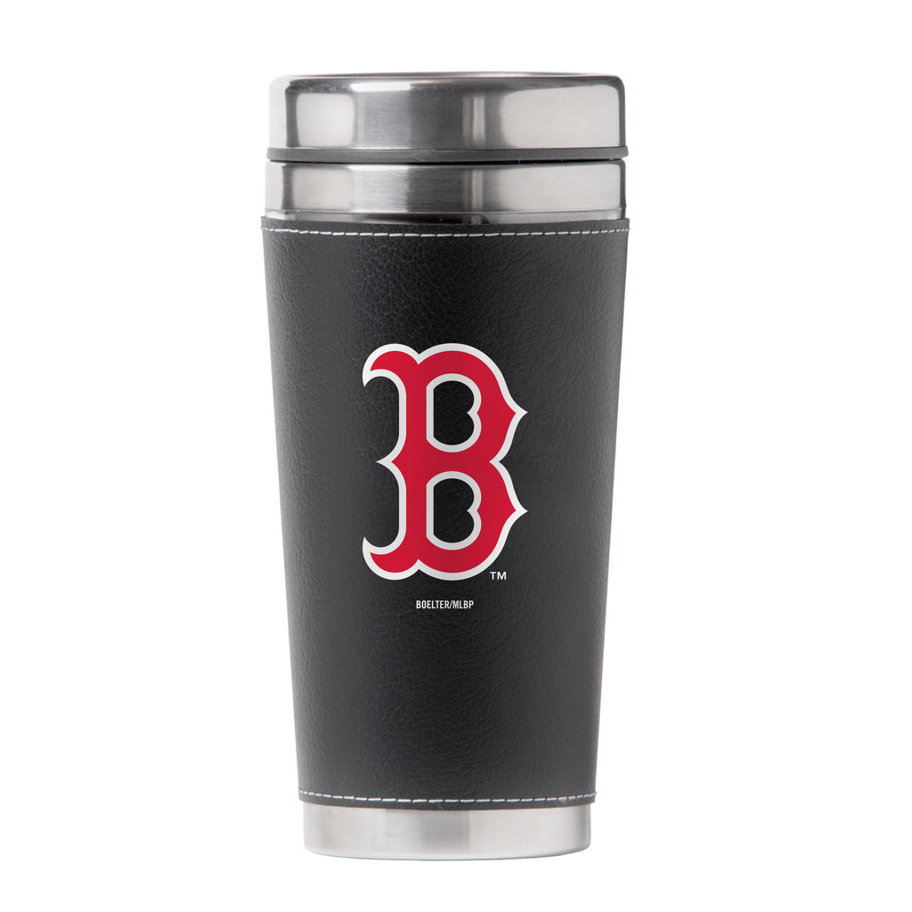 Boston Red Sox 16oz Leather Wrap Travel Mug
