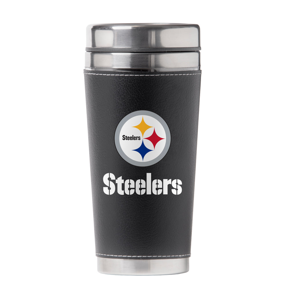Pittsburgh Steelers 16oz Leather Wrap Travel Mug