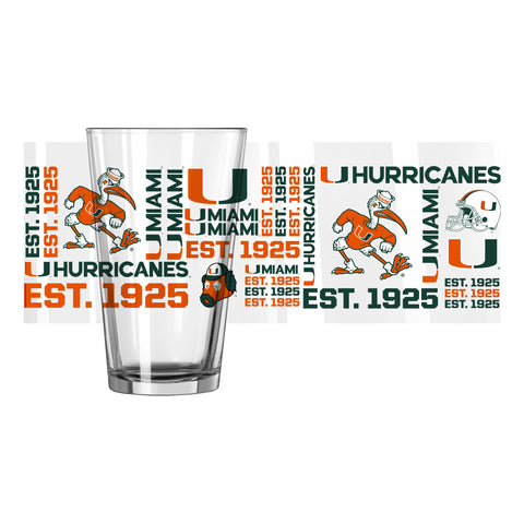 Miami Hurricanes 16oz. Spirit Pint Glass