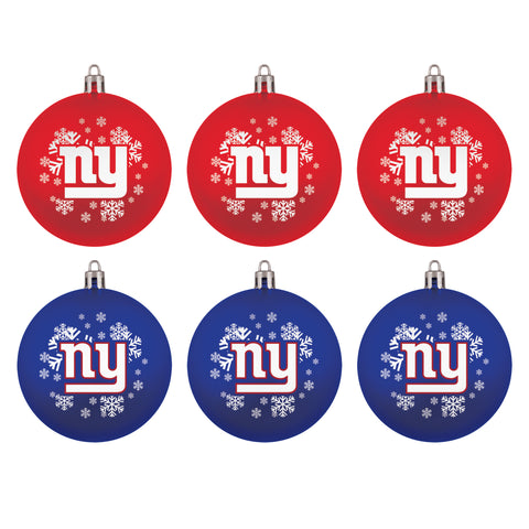 New York Giants 6 Pack Home & Away Shatter Proof Ornaments