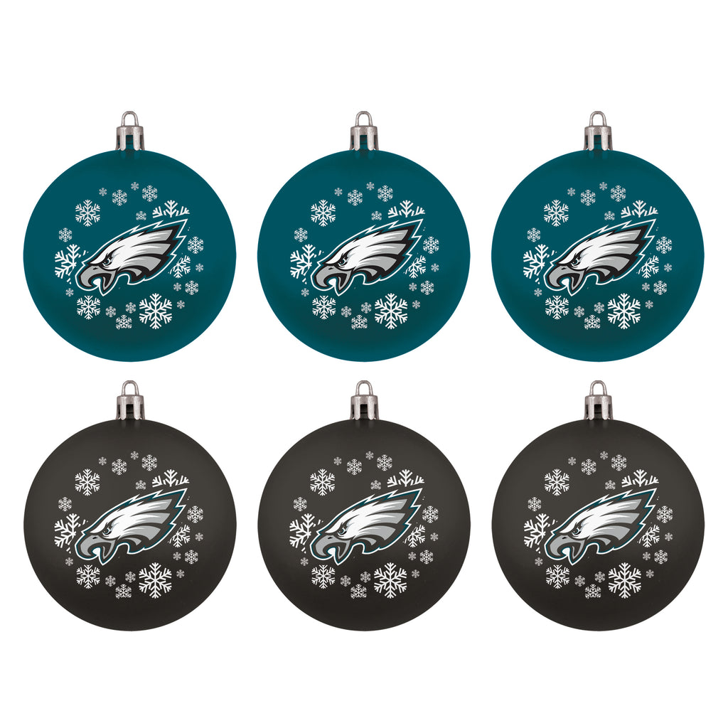 Philadelphia Eagles 6 Pack Home & Away Shatter Proof Ornaments