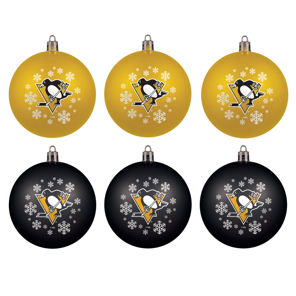 Pittsburgh Penguins 6 Pack Home & Away Shatter Proof Ornaments