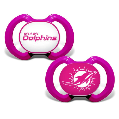 Miami Dolphins 2 Pack Baby Pacifiers - Pink