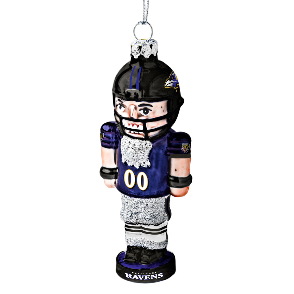 Baltimore Ravens Glass Nutcracker Ornament