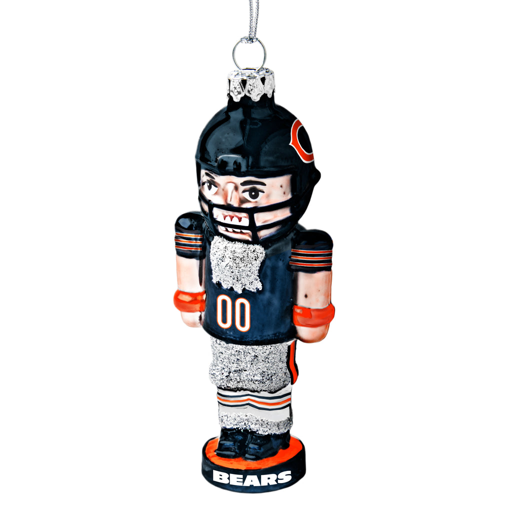 Chicago Bears Glass Nutcracker Ornament