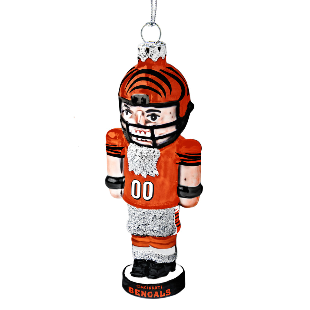 Cincinnati Bengals Glass Nutcracker Ornament