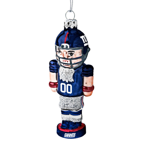 New York Giants Glass Nutcracker Ornament