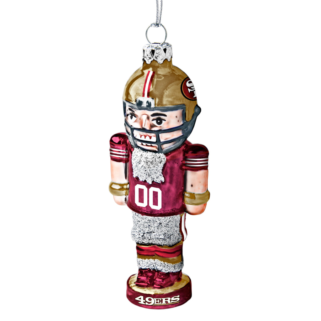 San Francisco 49ers Glass Nutcracker Ornament